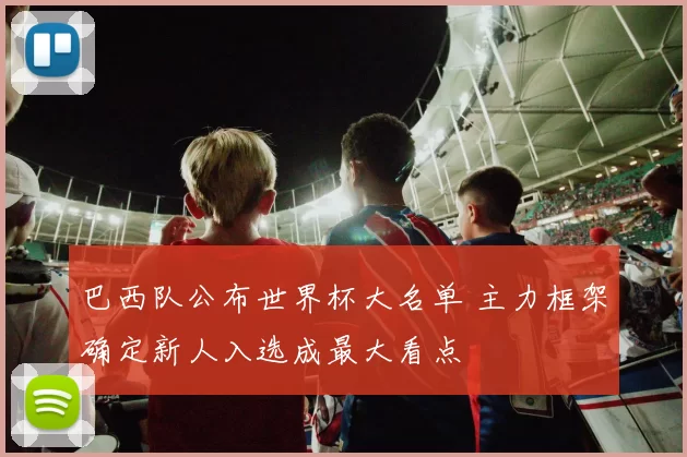 巴西队公布世界杯大名单 主力框架确定新人入选成最大看点